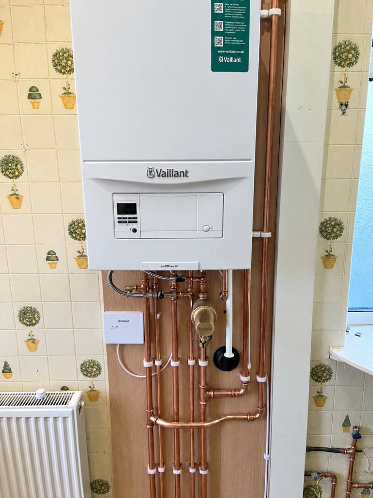 Completed Vaillant boiler installation